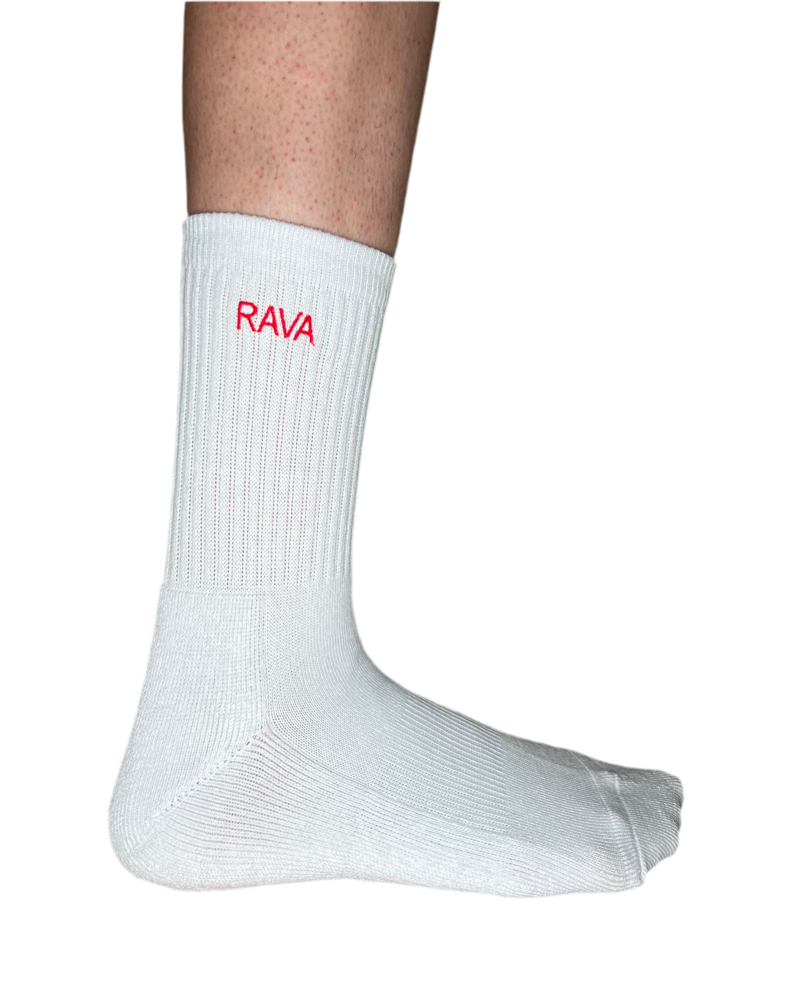 Women’s Mid Everyday Crew Sock (Embroidered in Red)