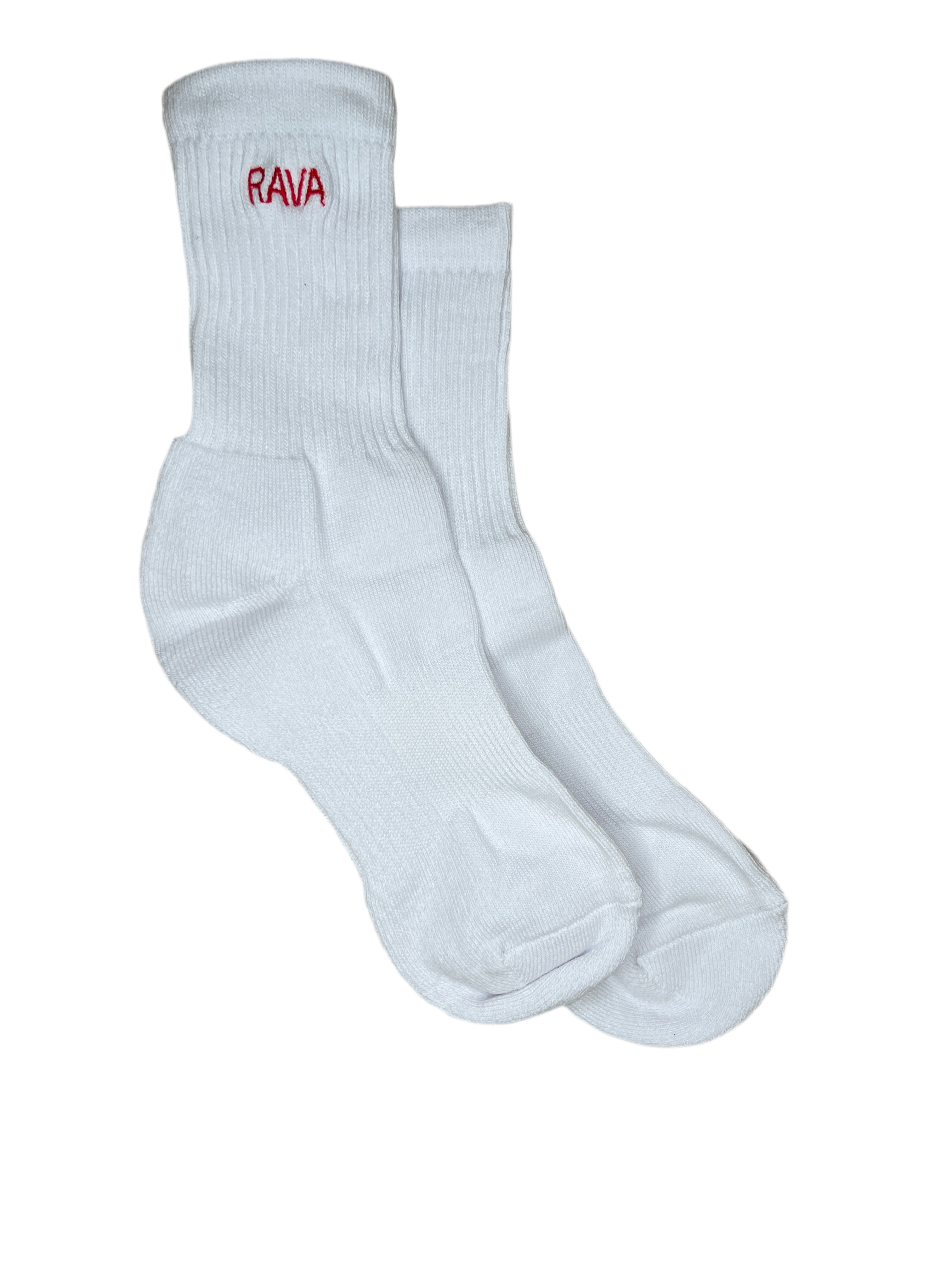 Women’s Mid Everyday Crew Sock (Embroidered in Red)