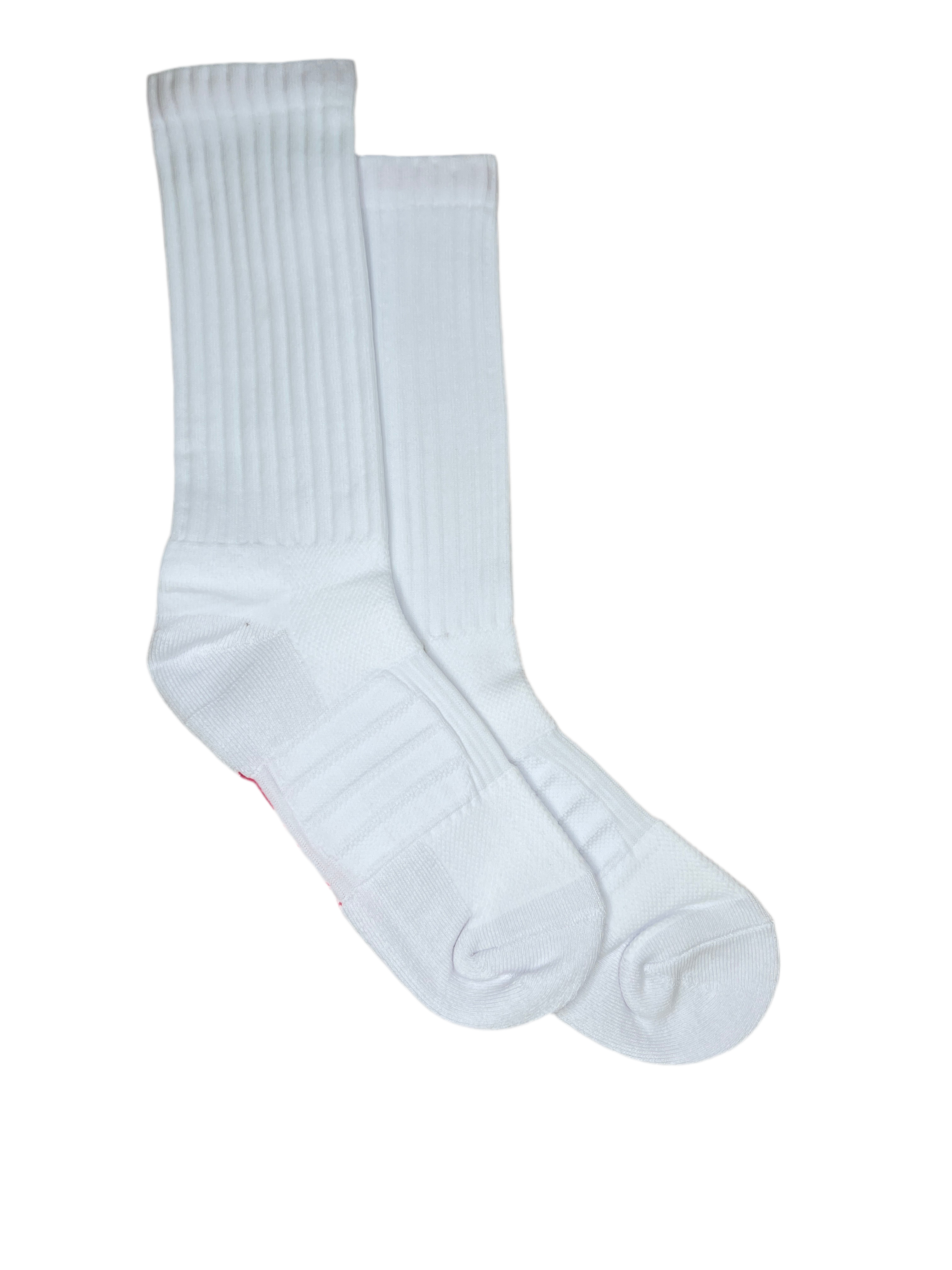 Unisex White Athletic Crew Socks