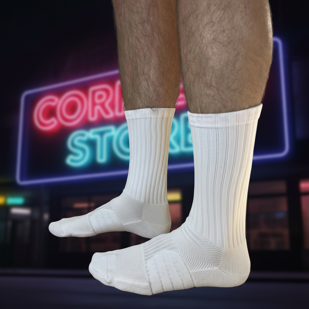 3D socks with CORNER STORE neon - angle 2
