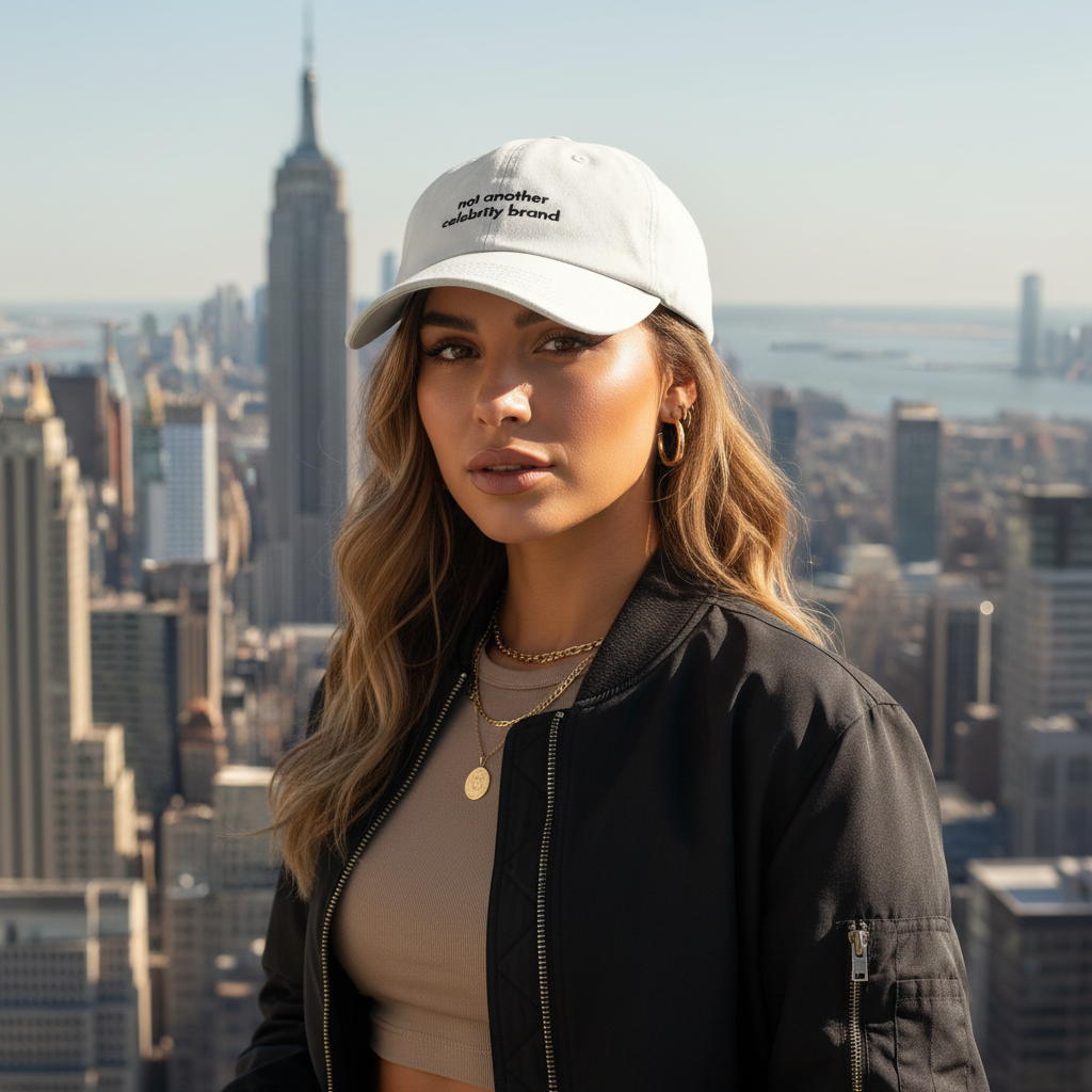 Beautiful girl in NYC wearing sport cap