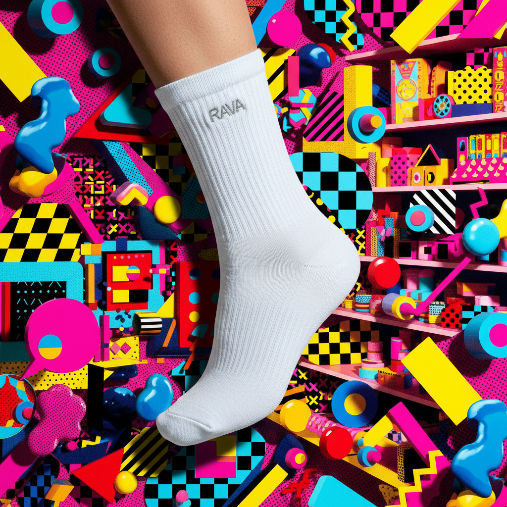 Grey RAVA Sock 3D - Pop Art Style 1